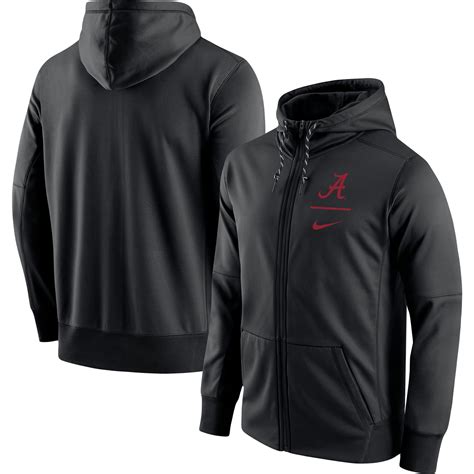 Men's Nike Black Alabama Crimson Tide Logo Stack Performance Full-Zip ...