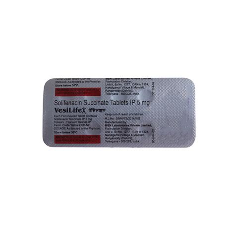 VESILIFE 5MG TABLET 10'S Price, Uses, Side Effects, Composition ...
