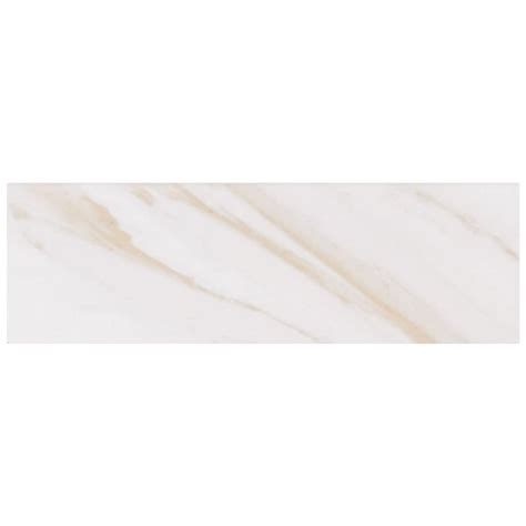 MS International 4" x 16" Classique White Calacatta Glossy Ceramic Bul