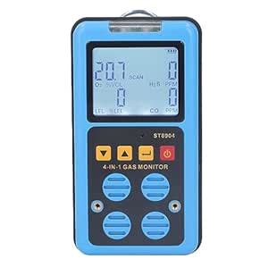 Sorandy Gas Detector, 4 Gas Monitor H2S O2 CO LEL Multiple Indicator, 4 ...