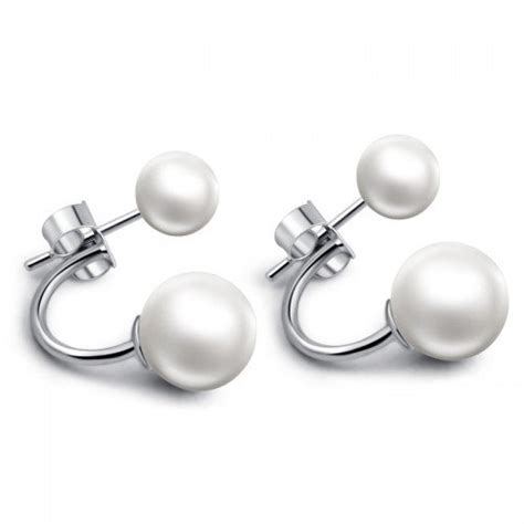 Aaishwarya Funky Double Pearl Ear Jacket Earring | Minimal Pearl ...