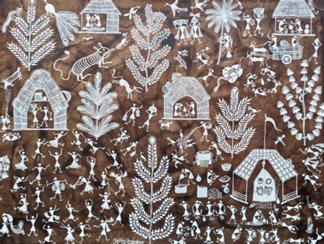 Buy Tiger God Puja Warli Painting by Anil Wangad