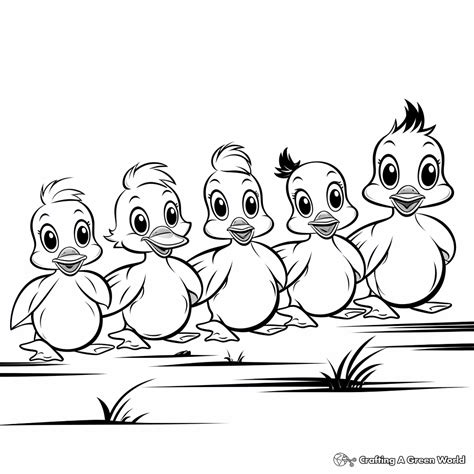 5 Little Ducks Coloring Pages - Free & Printable!