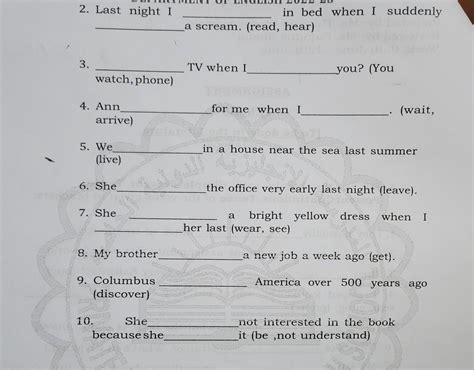 fill in the blanks with simple past tense / pas continuous tense ...