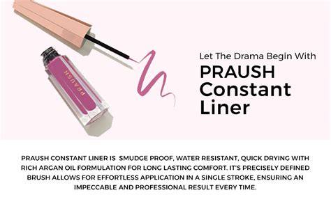 Buy Praush Constant Glitter Liner 100% Matte Black, Infused with Argan ...