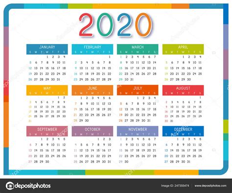 2020 Yearly Calendar Printable - Printable Templates
