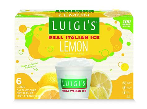 Amazon.com: Luigi's Real Italian Ice, Lemon, 6 Ounce, 6 Count (Frozen ...