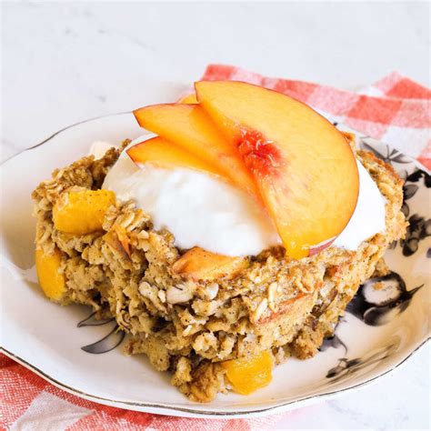 Peach Baked Oatmeal (Easy Recipe) | Hello Little Home