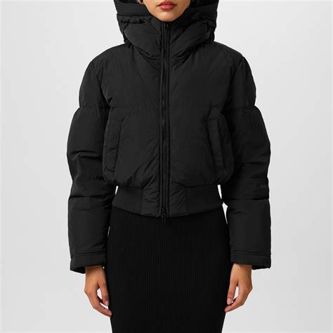 Diesel Jeans Women's Hooded Cropped Long Sleeve Short Puffer Jacket ...