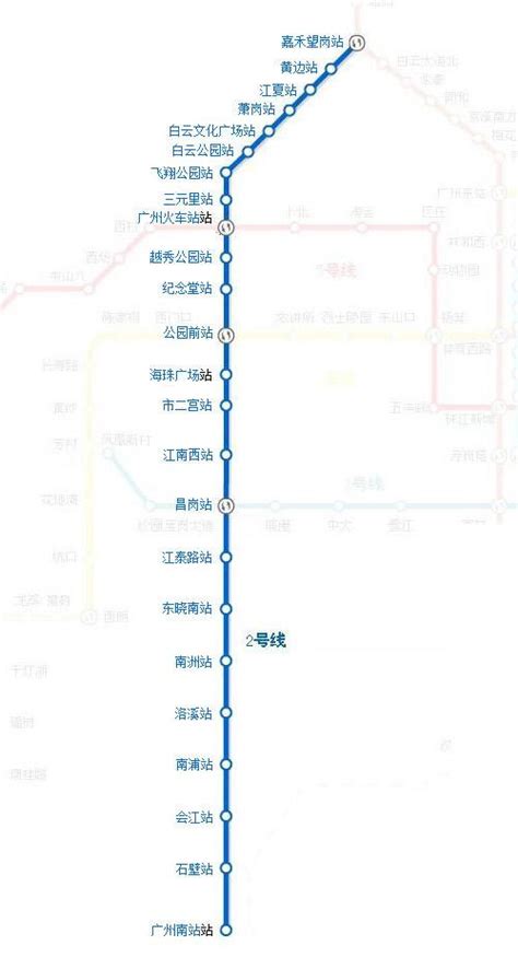 广州地铁2号线路图2019 广州地铁线路图最新_查查吧