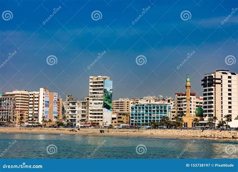Sidon Saida Skyline Cityscape Waterfront South Lebanon Editorial ...