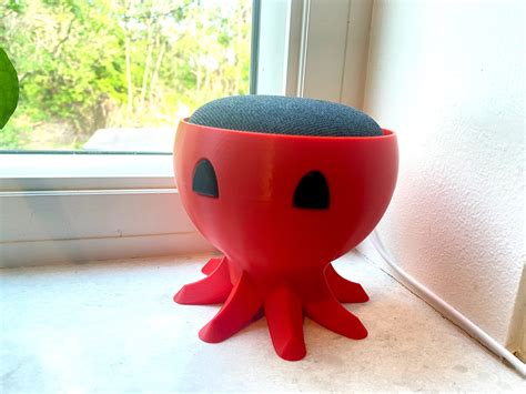 STL file Funny Cute Google Home Stand Colorful Octopus Nest Mini Holder Animal Fish Ocean Lover ...