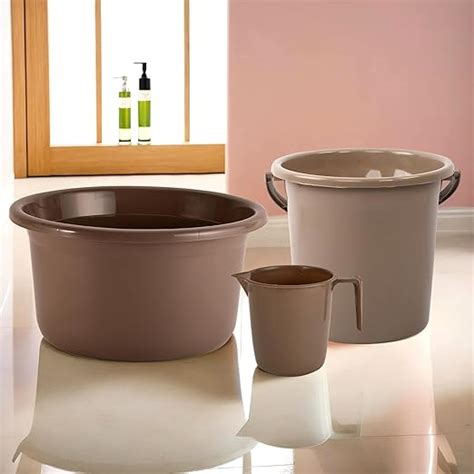 Kuber Industries Set of 3 Bathroom Combo Set | Tub-Bucket & Mug Combo ...