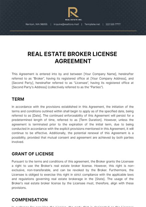 Image result for Broker License Example