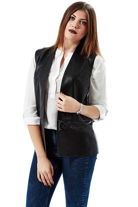 Womens Black Vest Jacket at Travis Day blog