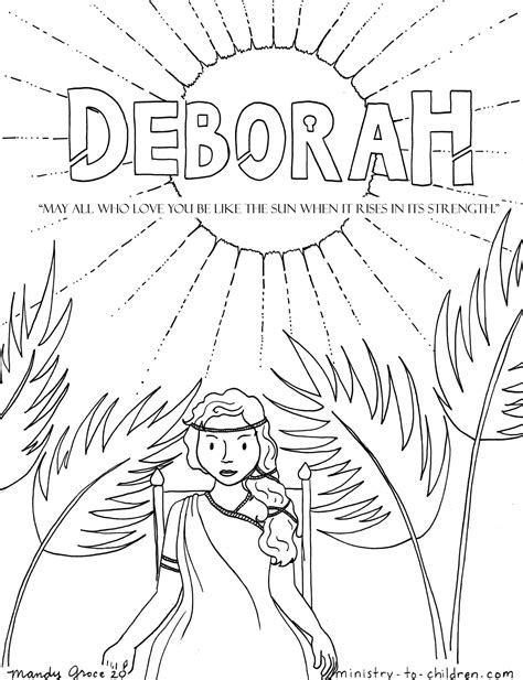 Deborah Bible Coloring Page Biblical Coloring Page Archives Bible