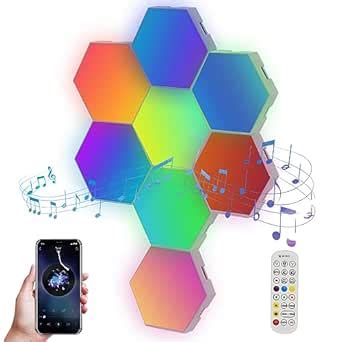 Buy Pagezol Hexagon Lights Gaming, 8 Pack Hexagon LED Lights Panels ...