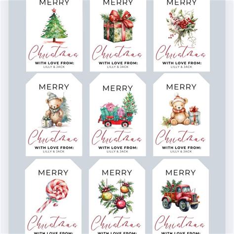 Buy Merry Christmas Gift Tags Sets Editable,santa Gift Tags Editable ...