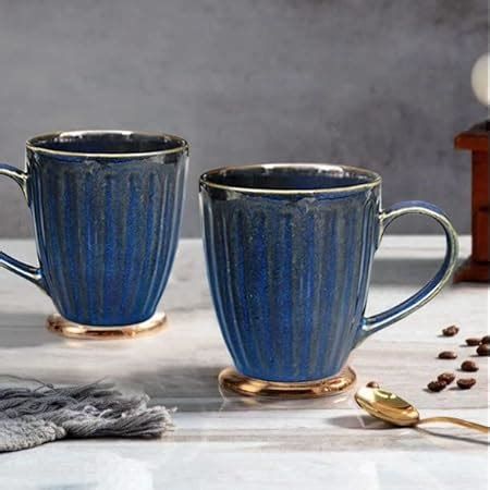 Buy Octa Store Vintage Green Color Grooved Ceramic Coffee Mug Microwave ...