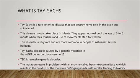 Tay sach disease ppt 1 | PPTX
