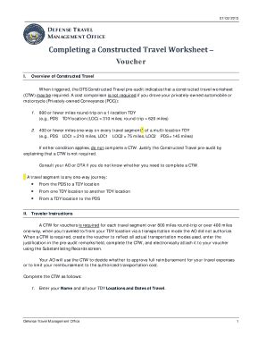 Fillable Online When triggered, the DTS Constructed Travel pre-audit ...
