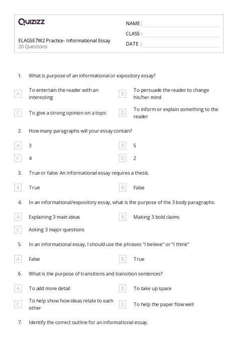 50+ Writing a Strong Introduction worksheets on Quizizz | Free & Printable