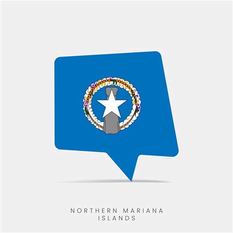 Northern mariana islands flag bubble chat icon | Premium Vector