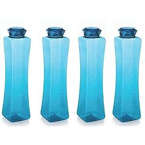 Visual Water Bottle | Size Zero Pattern | Pack of 4 (1 Liter, Blue ...