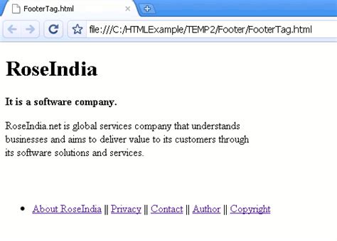 HTML Footer Tag 的图像结果