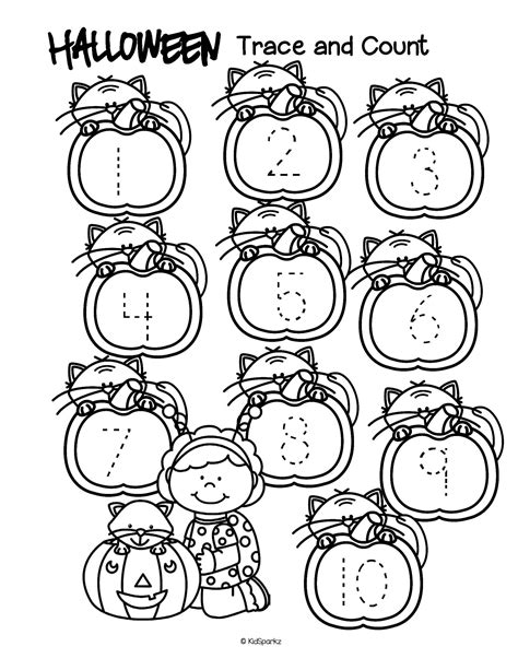 HALLOWEEN Numbers Trace and Count FREE | Halloween math worksheets, Halloween worksheets ...
