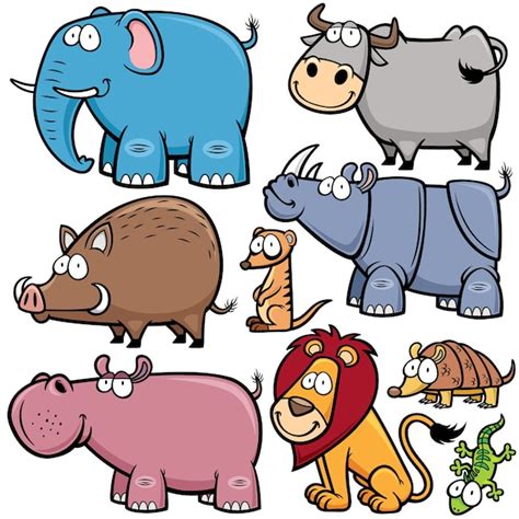 Wild animals cartoons | Premium Vector