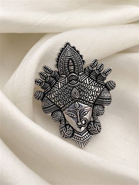 Buy Durga Oxidized Metal Pooja Ring Online - Ishhaara