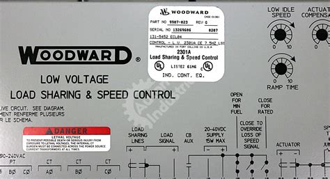9907-023 By Woodward 85-132VAC 1-5VDC Forward Acting Speed Control Mod