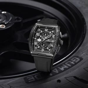 NAVIFORCE Black Luminous Hollow Dial with three chrongraph function ...