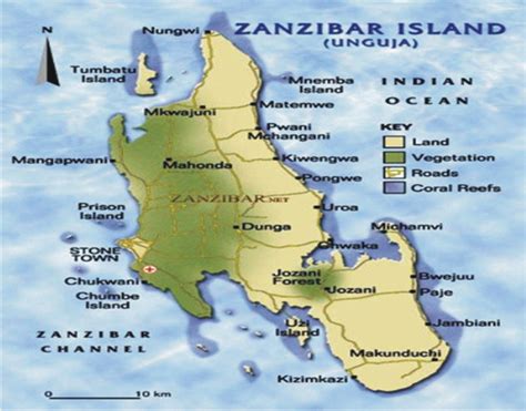 Zanzibar Mapa