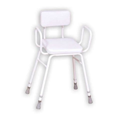 Malvern Vinyl Seat Perching Stool - Adjustable Height with Armrests and ...