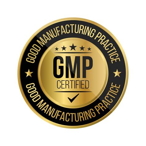 GMP Certified Badge, Good Manufacturing Practice Certified Stamp, GMP Approved Label, Packaging ...