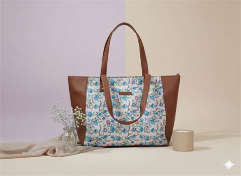 Style and Culture Handcrafted floral design Vegan Tote Bag – Style And ...