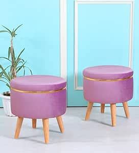 ShadowKart Pouffes Sitting Stool for Living Room, Mudda Puffy Wooden ...