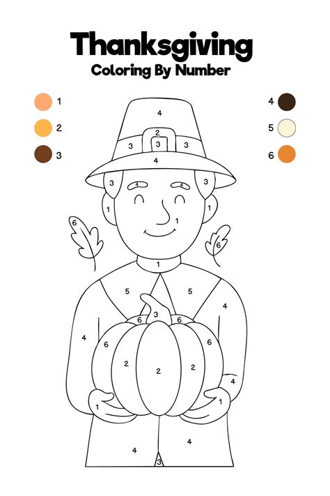 Thanksgiving Color By Number Coloring Pages