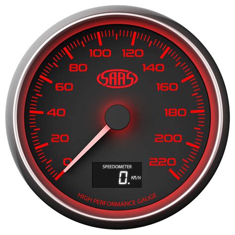 Speedometer 0-220 KPH 3 1/2" 89mm In Dash Black Muscle Series – 12Volt ...
