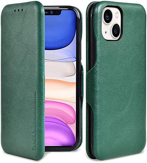 PULOKA for iPhone 14 Plus - Sleek Flip Case - Premium Vegan Leather ...