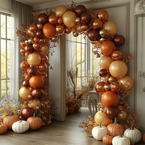 Fall Balloons Garland Arch Kit,100pcs 12In Burnt Orange And Yellow ...