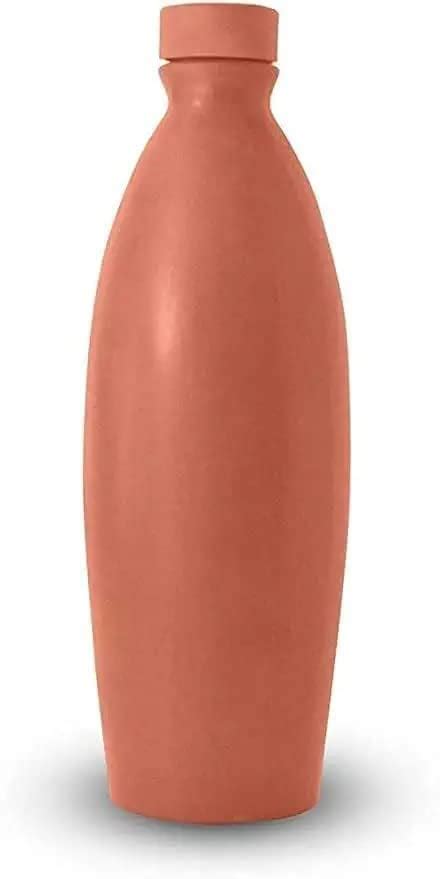 VINTICA ORGANIC CLAY CRAFTS Terracotta Clay Water Bottle, Handmade ...