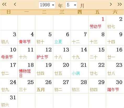 1998 年農曆 – Dongfeng