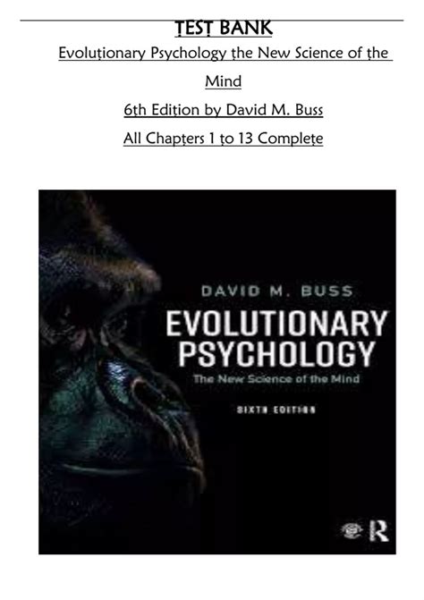 Test Bank for Evolutionary Psychology: The New Science of the Mind 6th Edition by David Buss All ...