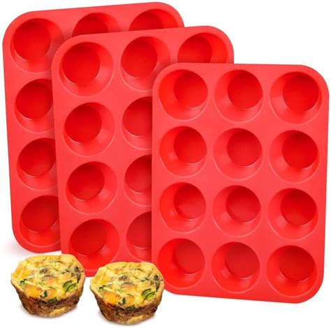 Amazon.com: CAKETIME Silicone Muffin Pan, 12-Cup Cupcake Pan for Baking ...