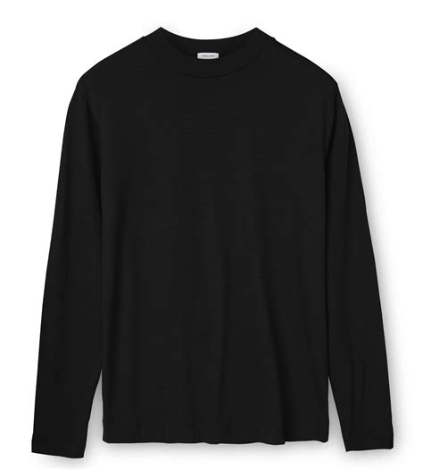 Custom Fitted Wool Hi-Neck T-Shirt / Long-Sleeve Black | Son of a Tailor