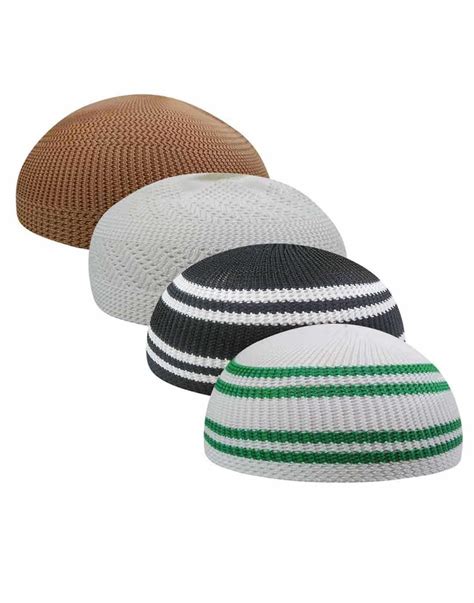 Buy Pack of 4 Classy Muslim Namaz Topi Islamic Traditional Men Cap AAB ...