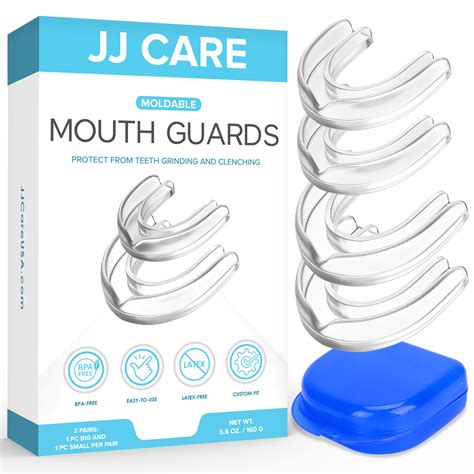 JJ CARE Mouth Guard (2 Pairs), Best Value Comes Retainer Cleaner Tablets, Custom Moldable Night ...